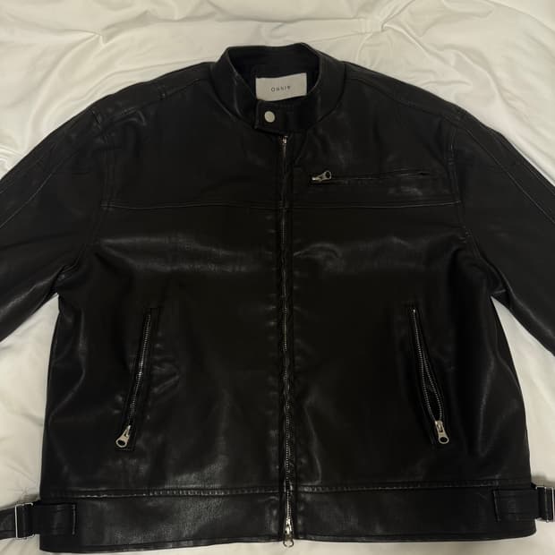 TRACK BIKER LEATHER JACKET