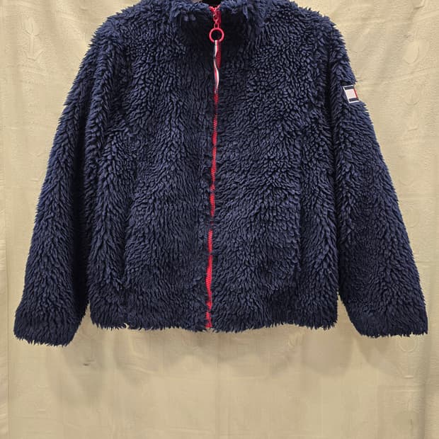 타미힐피거 네이비 뽀글이 플리스 집업 자켓 95