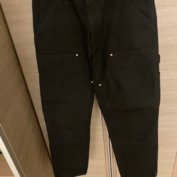 칼하트 더블니팬츠 디어본 블랙 린스드 31