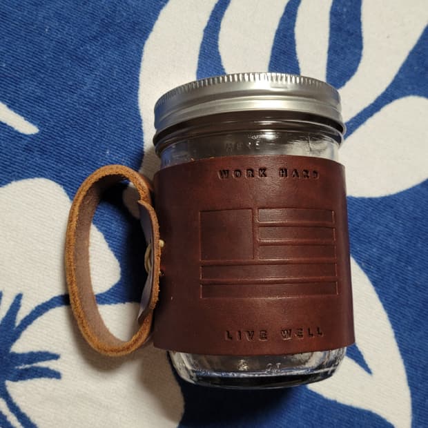 미국산 핸드크레프트 가죽 볼 휴대용 유리컵