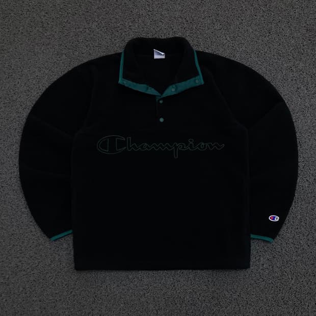 Champion  챔피온 자수 스팰로고 블랙 후리스 아