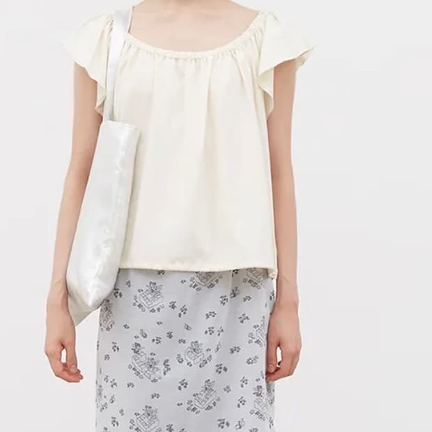 코스모스 soft shirring top yellow