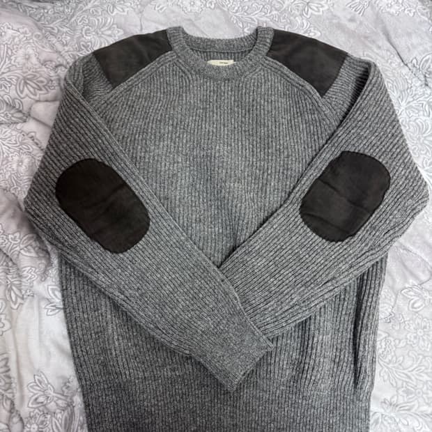 포터리 셔틀랜드 울 밀리터리 니트 차콜 2 새상품