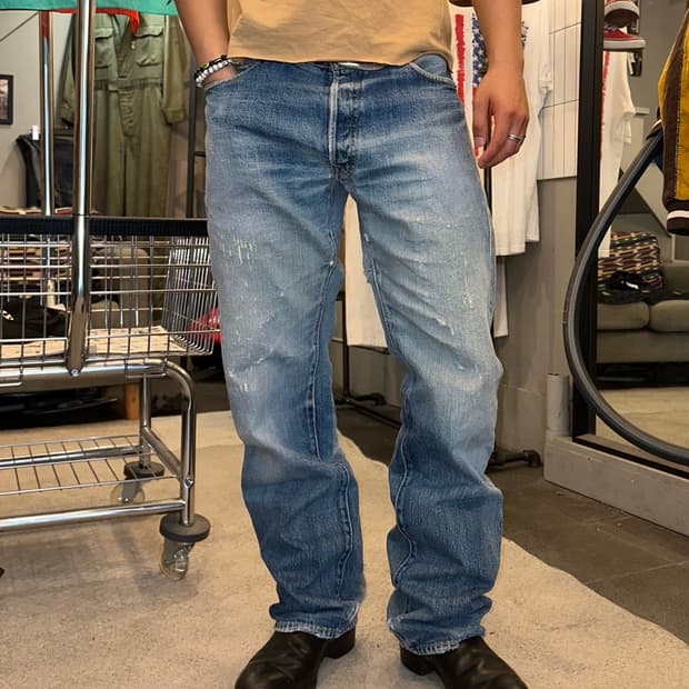 Denime repair detail denim washed pants