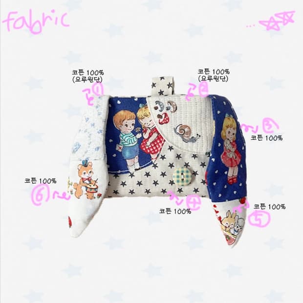 sweet night dream rabbit wallet fabric