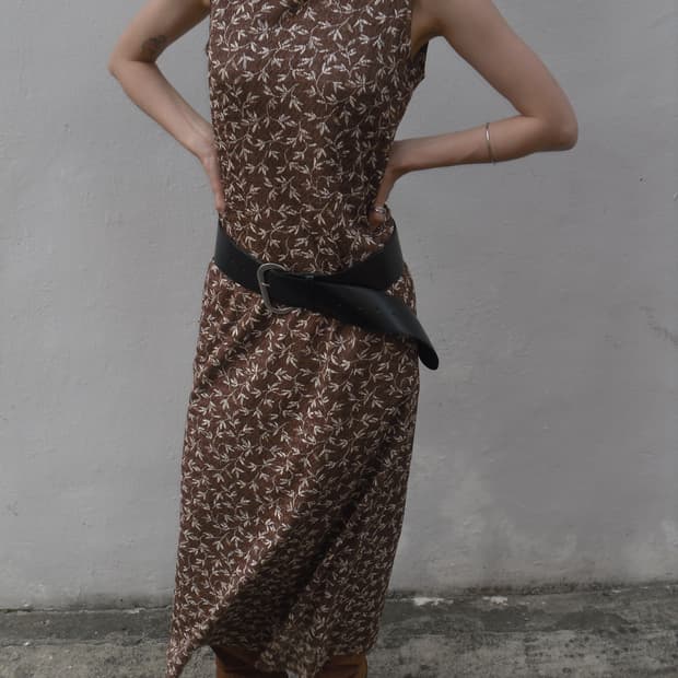 Vintage brown long one-piece