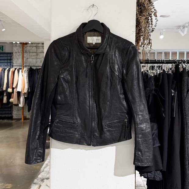 크로코 블랙 램스킨 집업 레더 라이더 자켓 