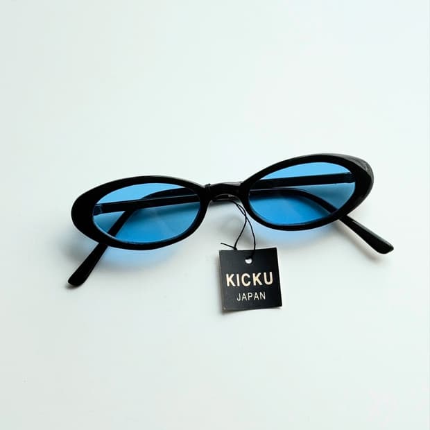90s KICKU JAPAN 블랙 캣아이 뿔테 틴트 안경
