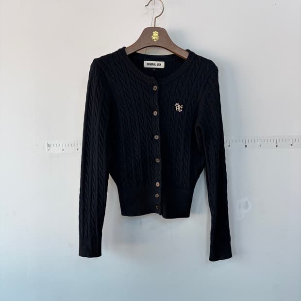 제너럴아이디어 블랙 케이블 가디건