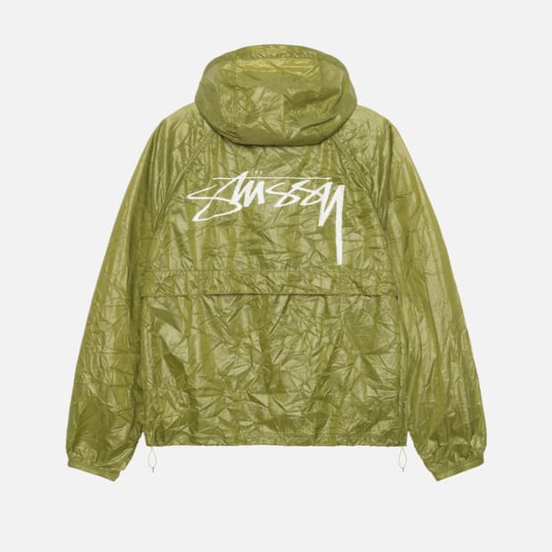 스투시 비치쉘 링클 나일론 바람막이 리자드 s