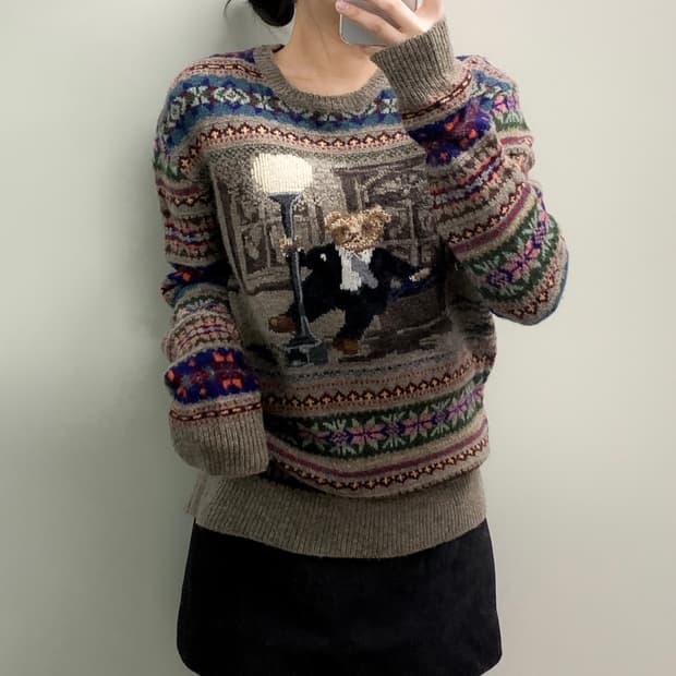 폴로 댄싱 베어 니트