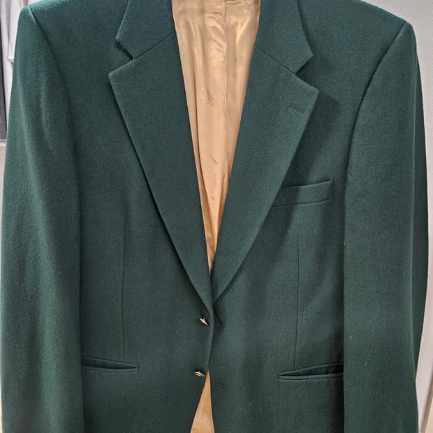 버버리 클래식 딥 그린 금장 블레이저