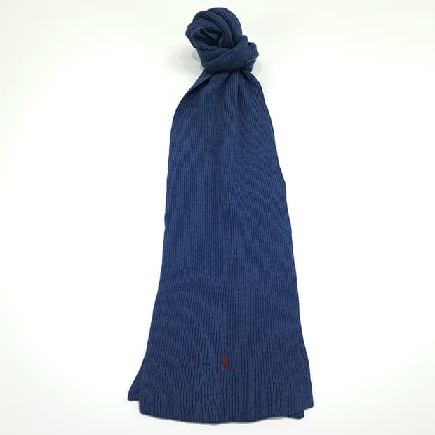 MX362 폴로 랄프로렌 아쿠아블루 골지 니트 머플러