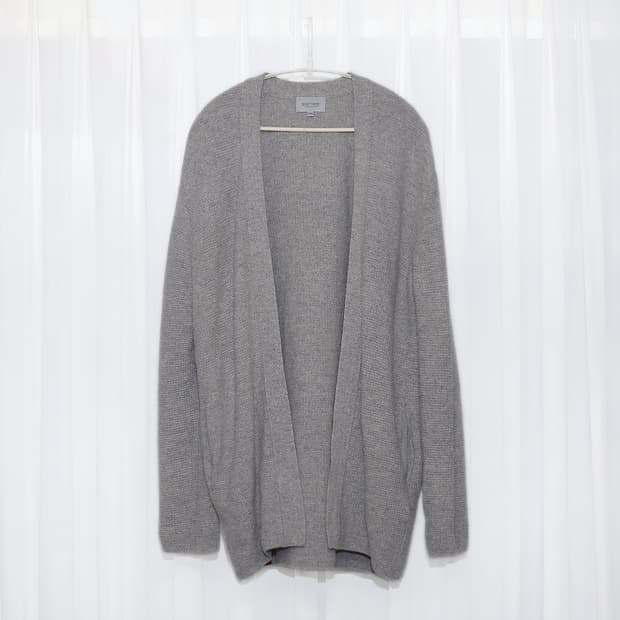 시리즈 버튼리스 울캐시미어 트위드 믹스 니트 가디건 (100)