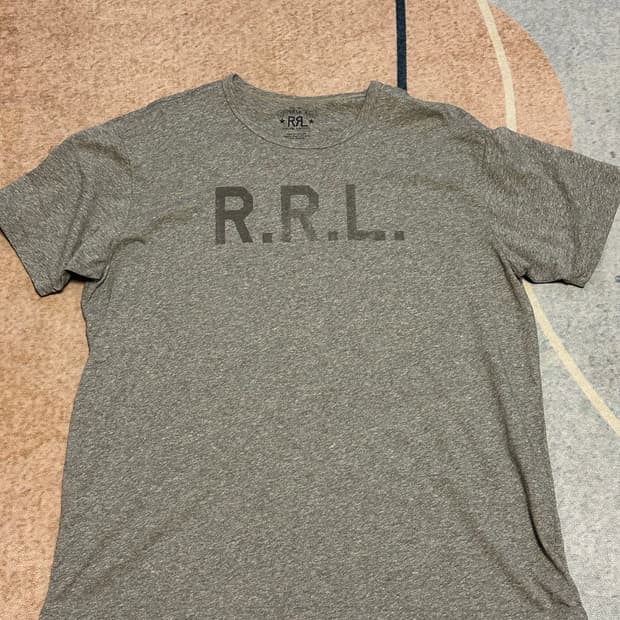[XL] RRL(더블알엘 ) RRL 로고 반팔 티셔츠 그레이