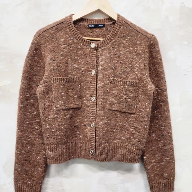 미쏘 트위드 브라운 가디건