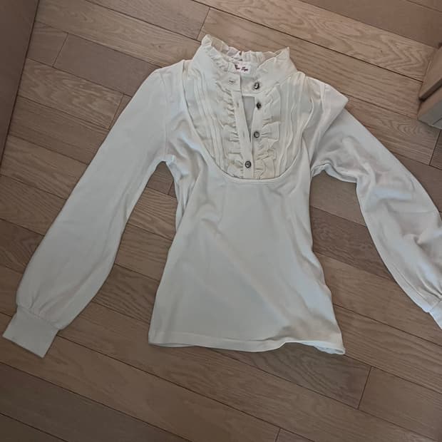 파우닝133 딱붙 허리라인 대장 블라우스