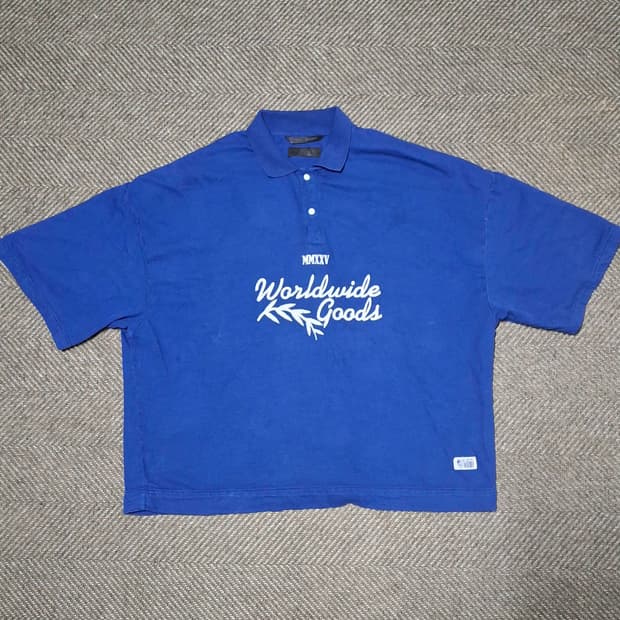 XL)자라 ZARA 오버핏 PK반팔 티셔츠 블루