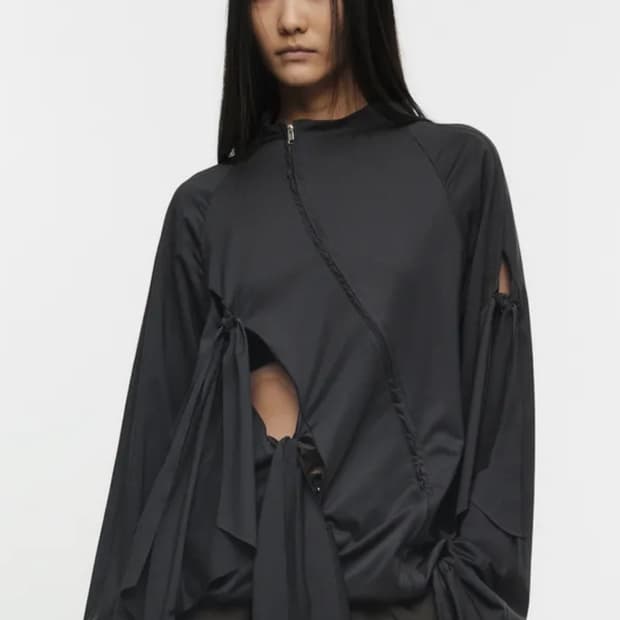 나체 TIE JERSEY JACKET CHARCOAL