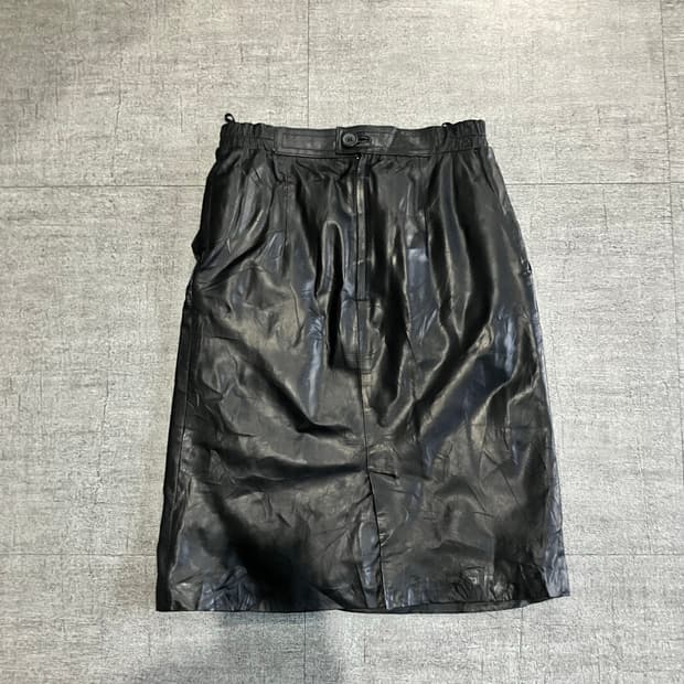 일본빈티지 Jindo 핀터깔y2k 보헤미안 레더스커트