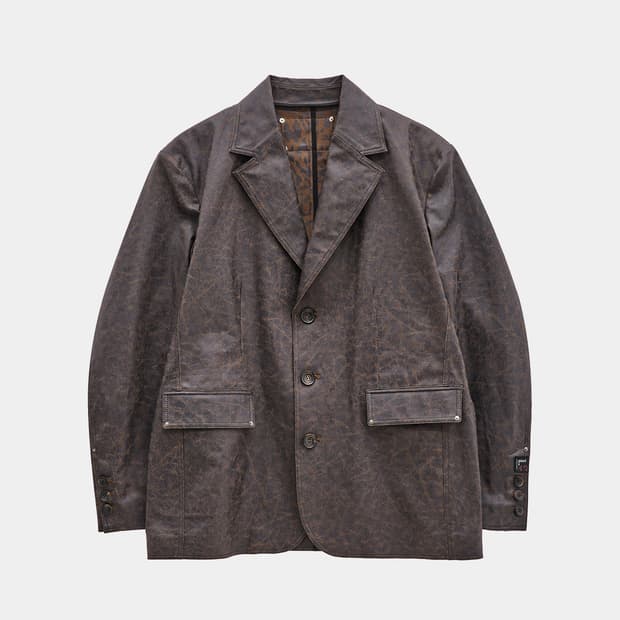 메종미네드 크랙 코팅 가죽 블레이저 자켓