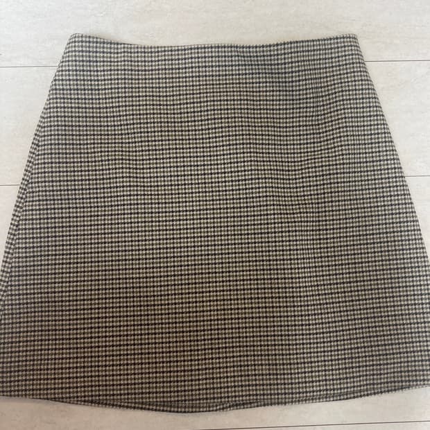 H&m 베이지 체크 h미니 스커트