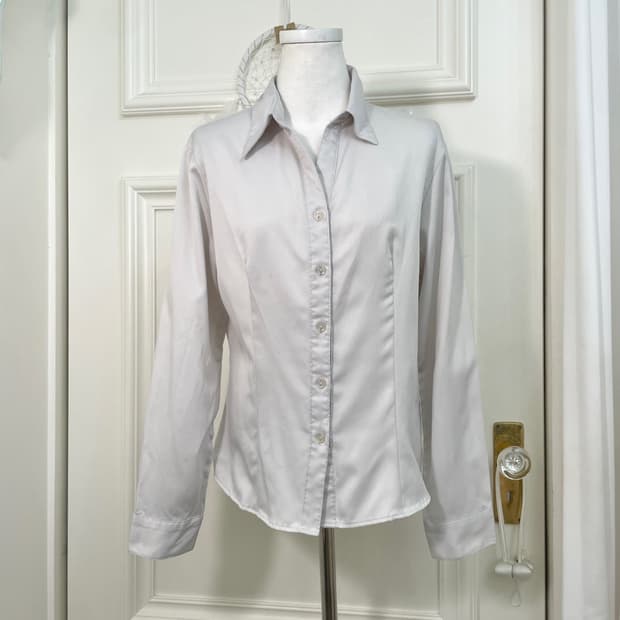 sheer gray basic line shirt(size-L)