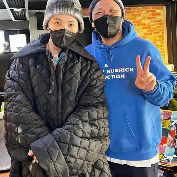 라프시몬스 21AW 퀼팅 자켓 (브라운)