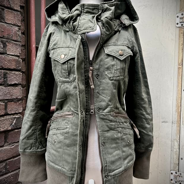 *rare design* 2000s Jpn vtg 하이넥 카키 야상자켓