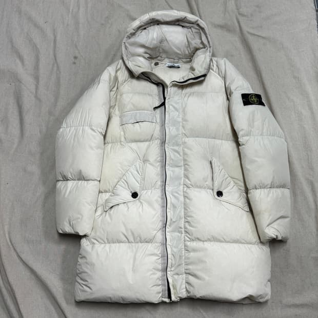 스톤아일랜드 가먼트 다이드 크림 크링클랩스 L