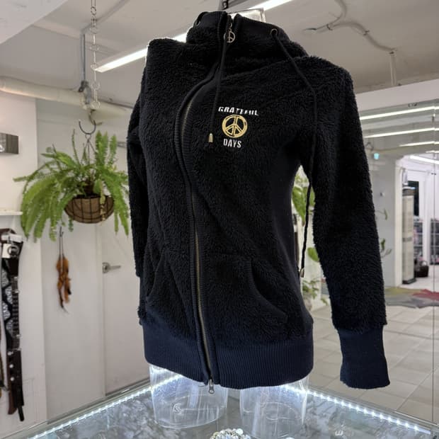 grateful days fleece hood zipup