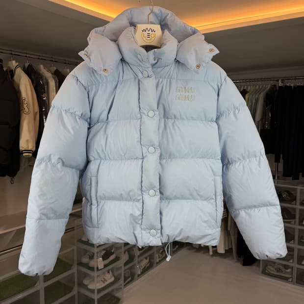 [리오브] 미우미우 테크니컬 폰지 후드 다운 자켓 패딩