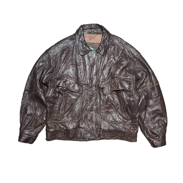 Field&Stream 헤비 리얼 레더 A-2 플라이트 자켓