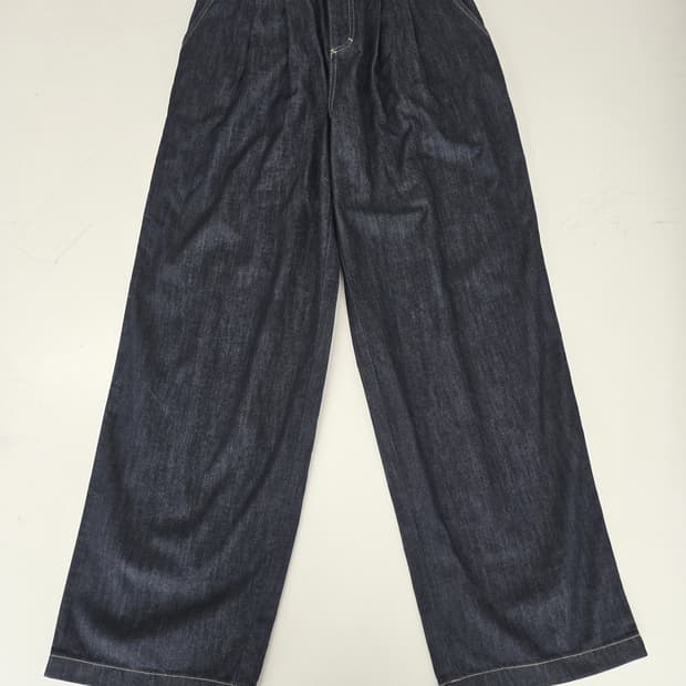 마리떼 프랑소와 저버 핀턱 생지 와이드 데님 팬츠 진청 26