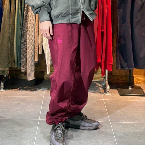 XL 아디다스 파이어버드 버건디 나일론 조거팬츠