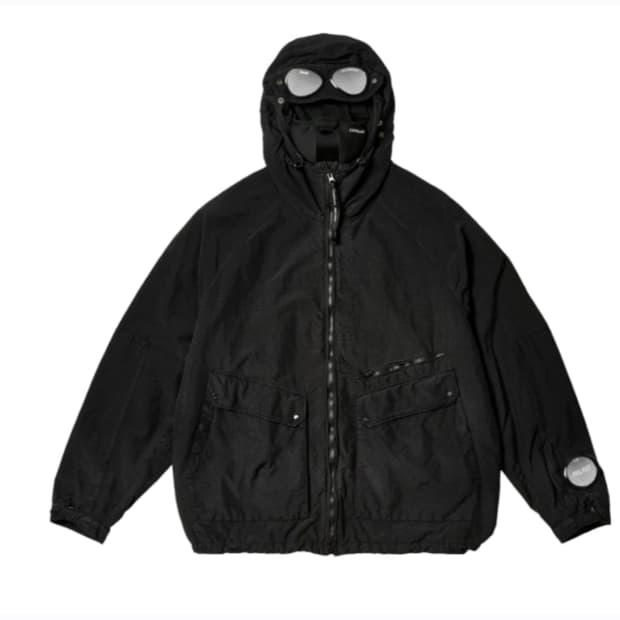 PALACE X CP 컴퍼니 고글 후드 패딩 블랙 자켓 [M] 새제품
