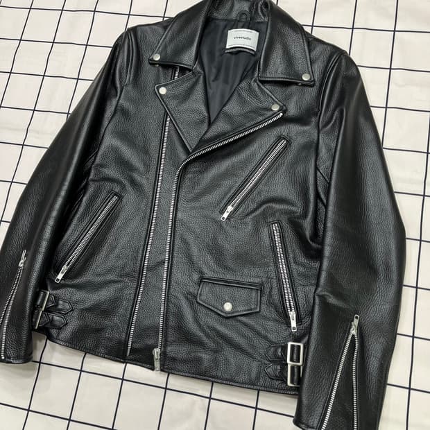 비바스튜디오 소가죽 라이더자켓