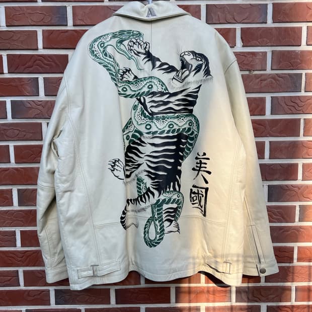 Avenue tiger x snake 가죽자켓 2xl