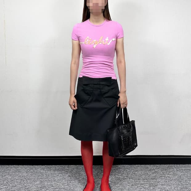 모스키노 navy bow skirt