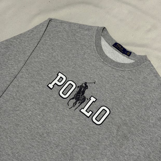 L 폴로랄프로렌 빅로고 그레이 맨투맨
