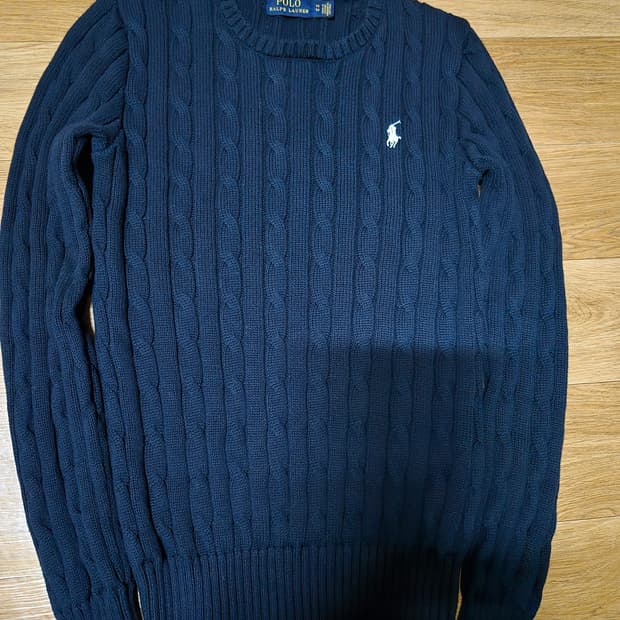 폴로 랄프로렌 여성 네이비 케이블 니트