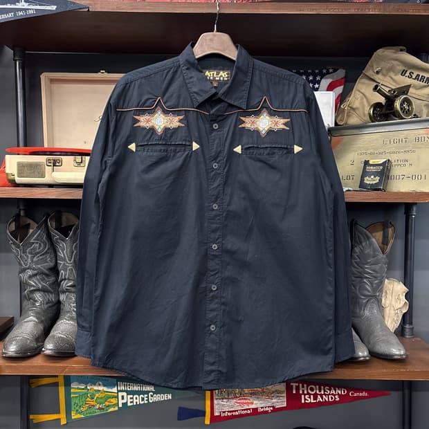 아틀라스 네이티브 나바호 엠브로이드 웨스턴 셔츠 N1076