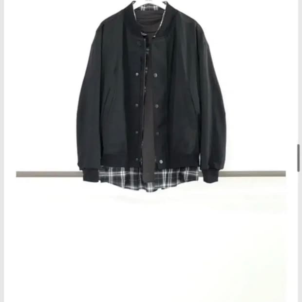 판매) 폴리테루 울 바시티 봄버 - 스트라이프 블랙 울[3]