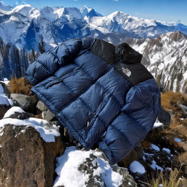 노스페이스 눕시 온볼 네이비 패딩 700필 M사이즈