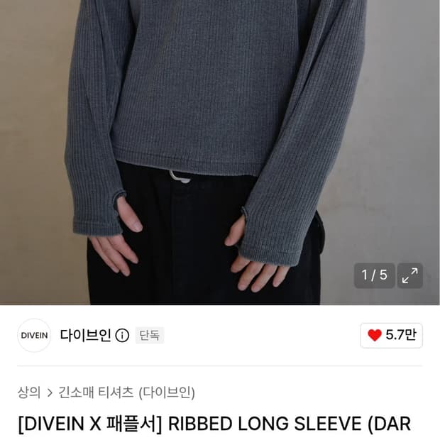 다이브인 패플서 롱슬리브