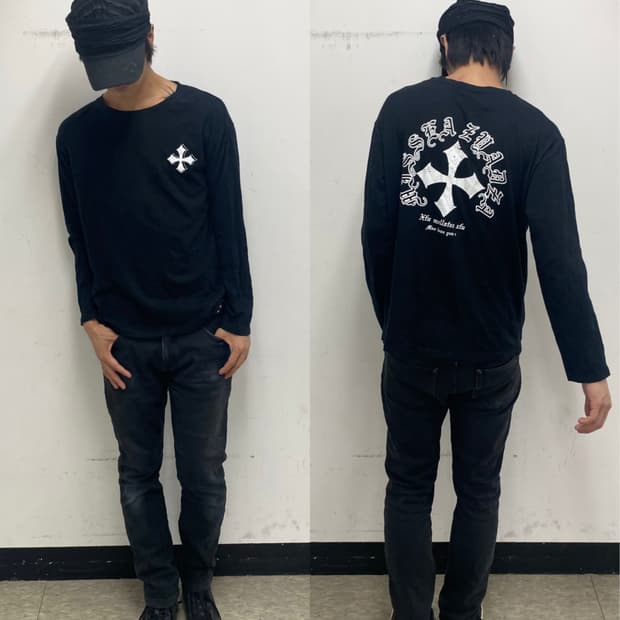 00’s Cross Print Black Sleeve