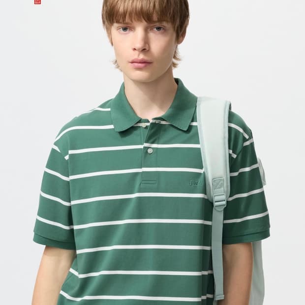 유니클로 JW앤더슨 드라이피케스트라이프 폴로셔츠 그린 L