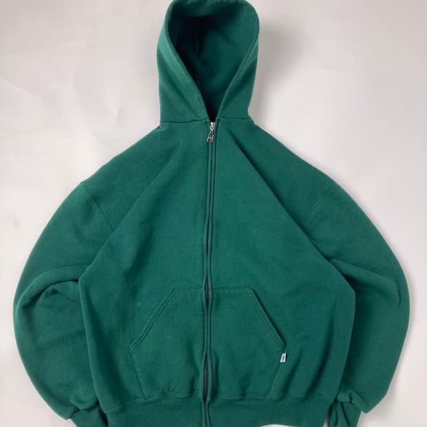 90s Russell Zip Up Hoodie (green)