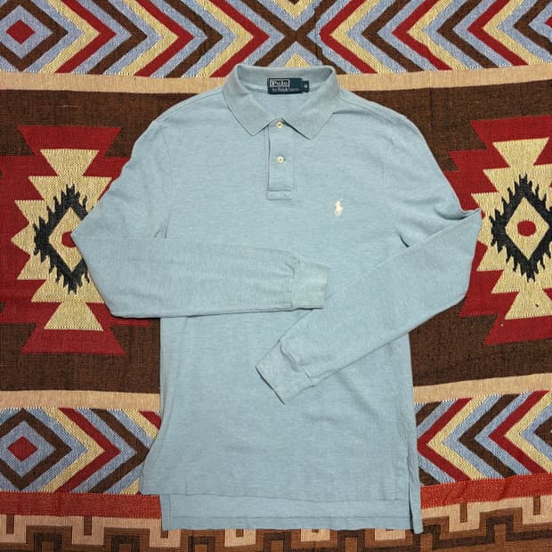 M) 폴로 랄프로렌 긴팔 카라티 PK티 하늘색