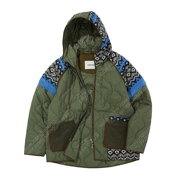 앤더슨벨 니트 패치 퀼티드 자켓
